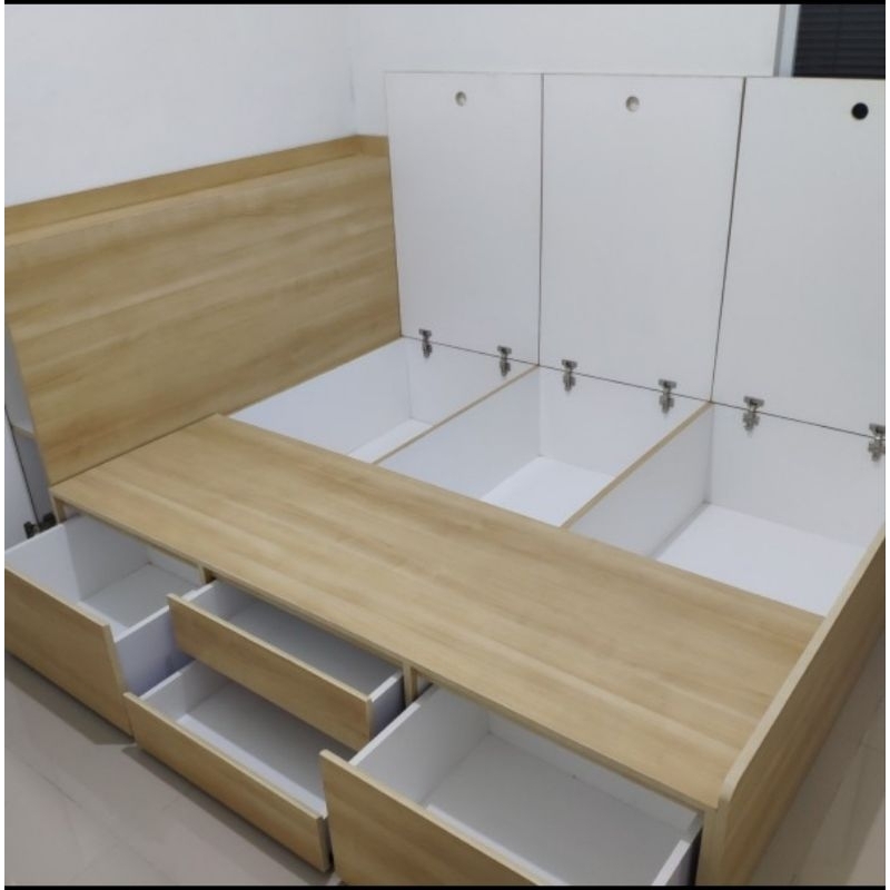 ranjang dipan lemari dalam kasur anak ukuran 90x200 tanpa headboard