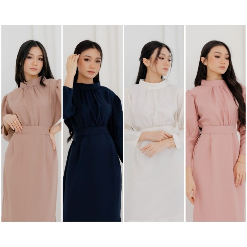 ⚡️CLEARANCE SALE ♡ PREMIUM ♡ ORIGINAL ! FITRI MERMAID GAMIS LONG SLEEVE BOTTOM RUFFLE MAXI DRESS WITH OBI TIED ( HIJAB FRIENDLY )