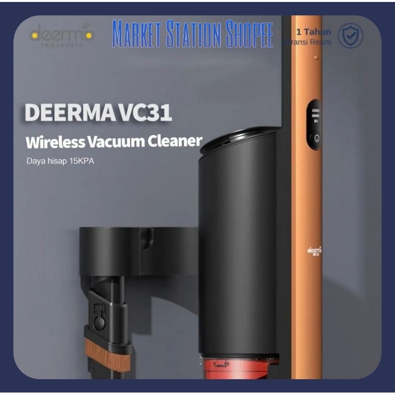 Deerma VC31 Vacuum Cleaner Wireless Dual Roller Penghisap Debu Hisapan Kuat Tanpa Kabel