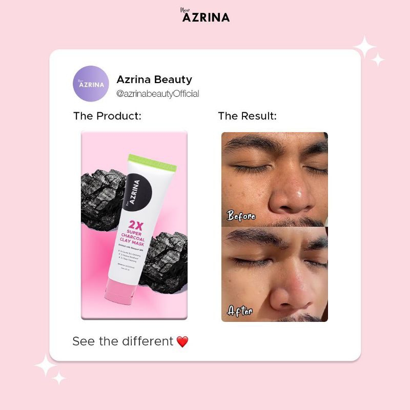 AZRINA 2X Super Charcoal Clay Mask 25gr