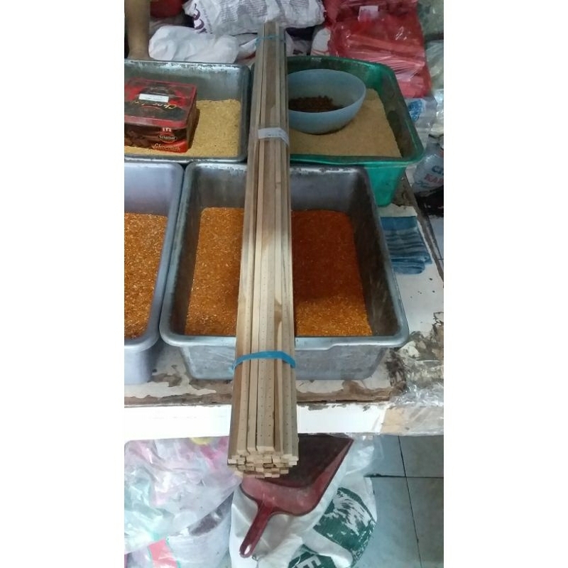 Dowel/Sabuk Jeruji Sangkar Model Kotak 8mm Panjang 100cm. Full Jati Halusan.
