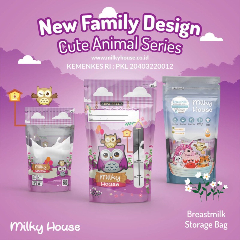 Milky House Kantong ASI 120ml-1Pcs/ KEMENKES RI PKL 20403220012/ Kantung ASI/ Breast Milk Bags