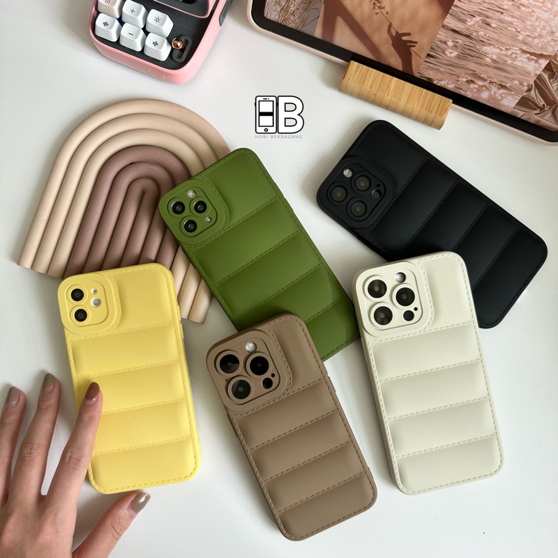 Case Puff Pillow SQUARE EDGE Lens Cover Case iPhone X XR XS 11 12 13 14 PRO MAX