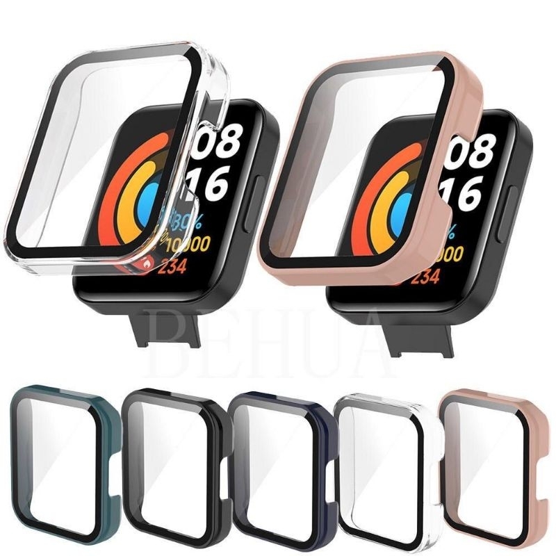 Case Pelindung Layar Tempered Glass Full Cover Bumper Redmi Watch 2/Redmi Watch 2 Lite