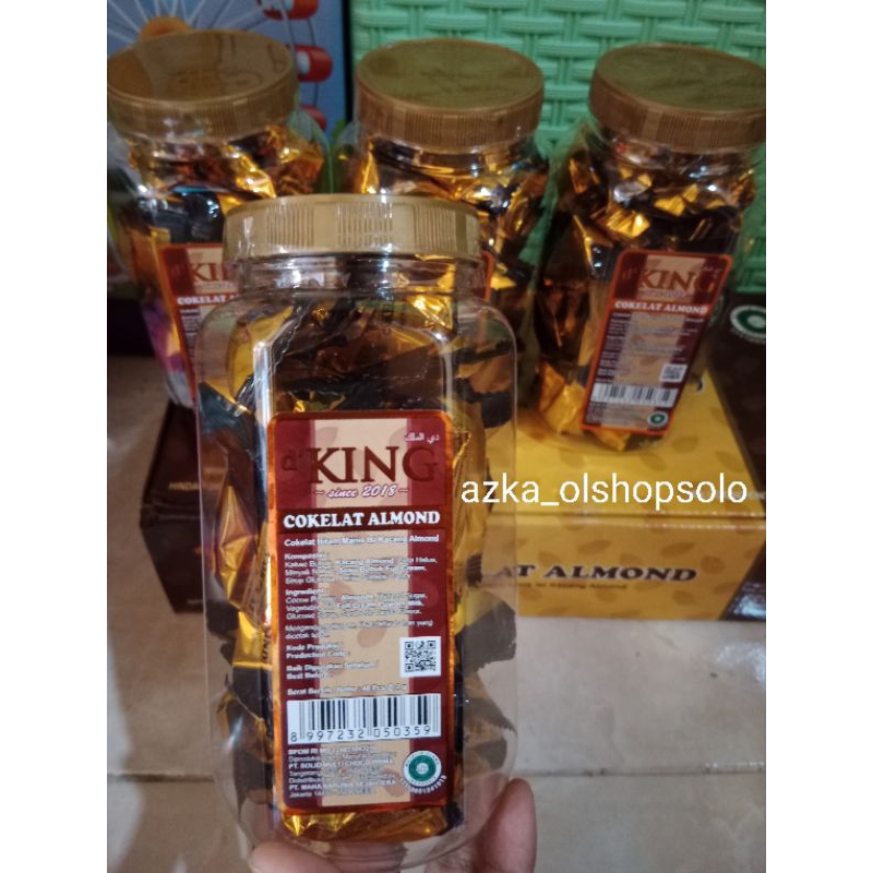 

Piscoklegit_ Coklat Almond D'King/Coklat Almond Kemasan Toples Isi 40Pcs/Coklat Almond D'King