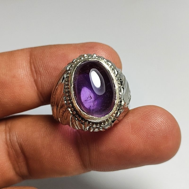 CINCIN BATU PERMATA BUNGUR TANJUNG BINTANG NATURAL AMATHEYS QUARZT CODE 02439