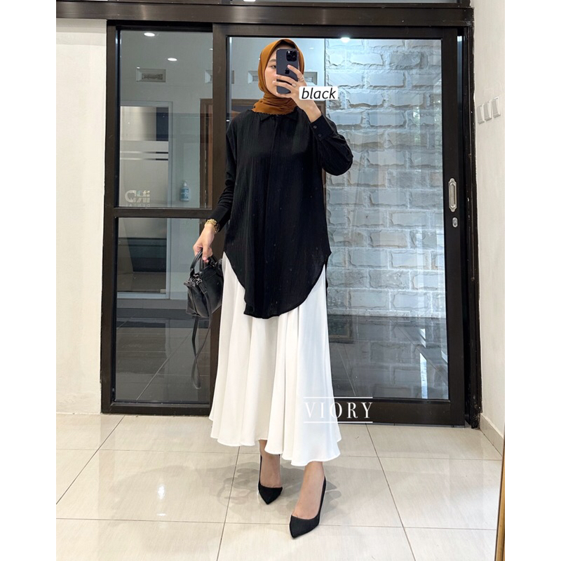 LINEN OVERSIZE TUNIK / Kemeja Linen polos Putih / Premium / Kemeja Kerja polos / Hitam / Kuning