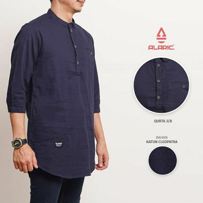 ALARIC BAJU KOKO KURTA PRIA DEWASA LENGAN 3/4 PREMIUM