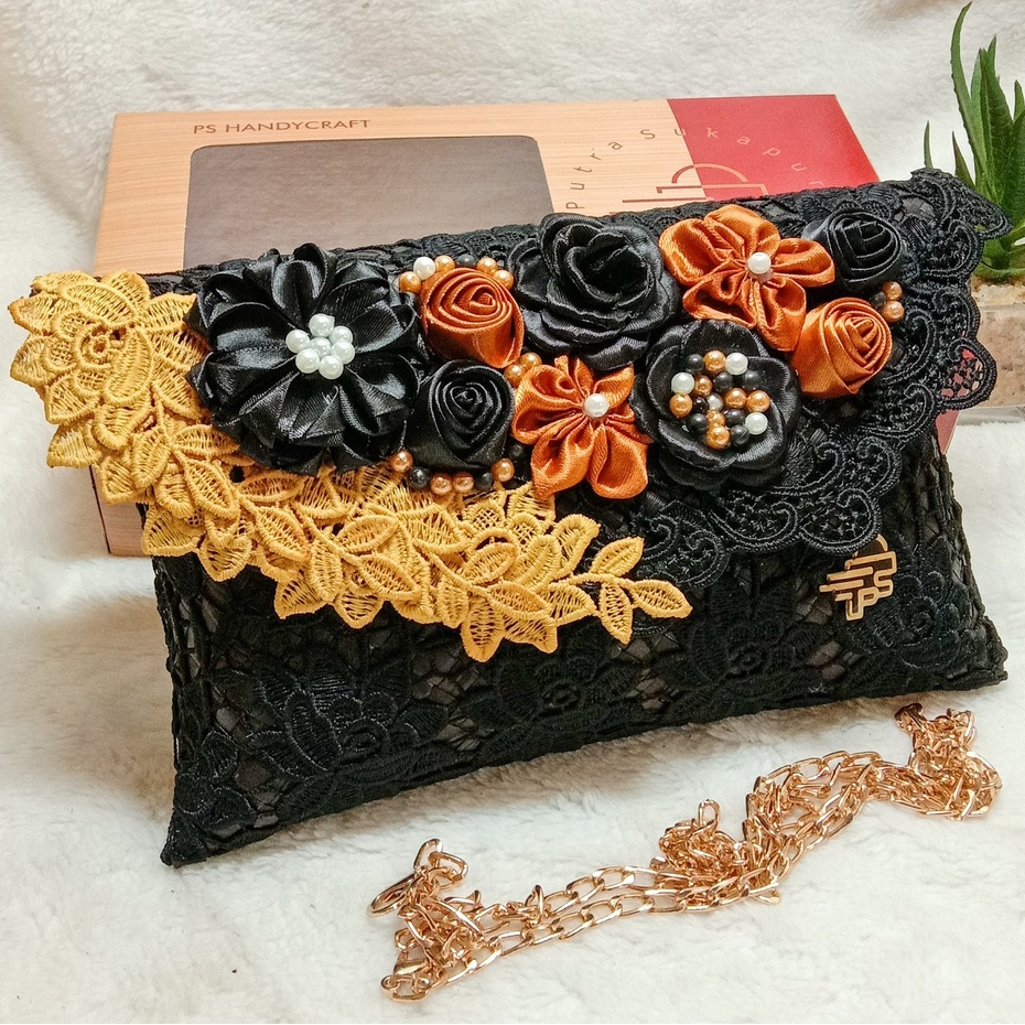 Putra Sukapura Handycraft Clutch Wanita Tas Pesta Kondangan Full Brokat