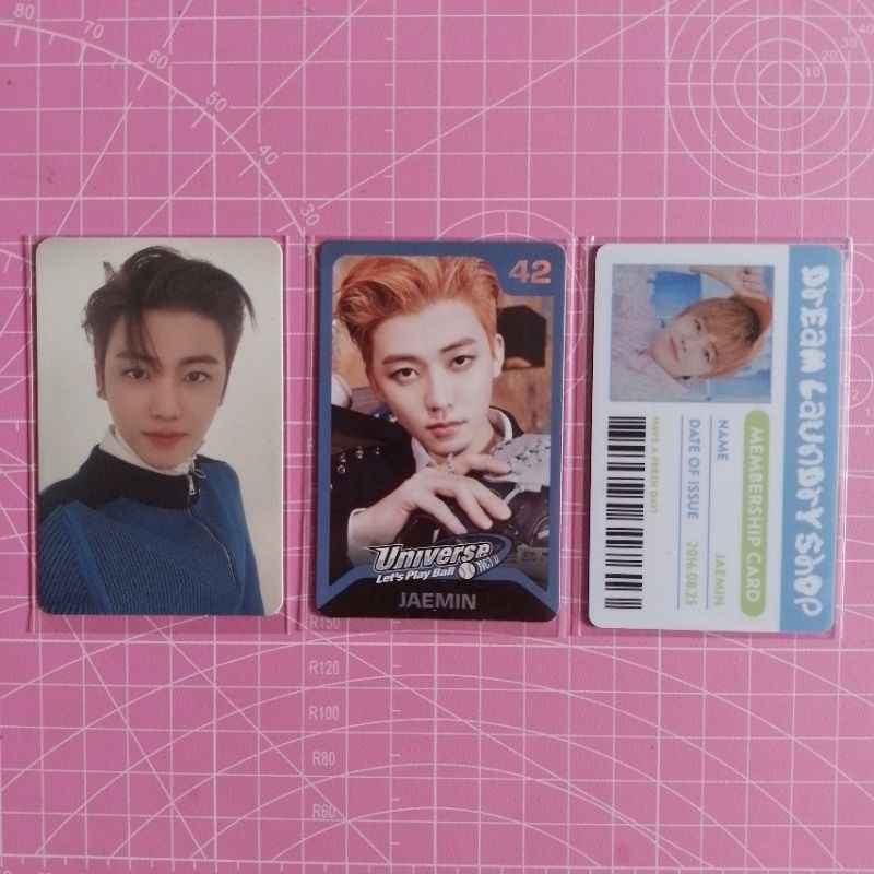 WTS PC JAEMIN PB UNIVERSE JAEMIN TC LET'S PLAY BALL JAEMIN ID CARD LAUNDRY