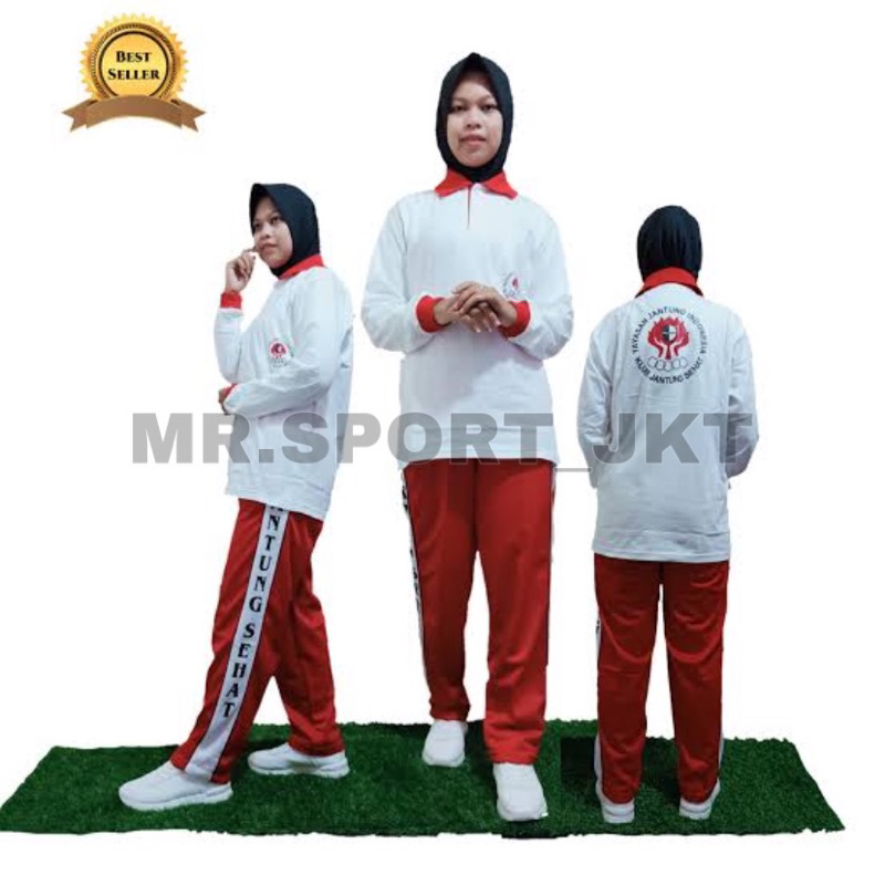 Setelan baju senam Jantung sehat / seragam senam jantung sehat / setelan jantung sehat / kaos jantun