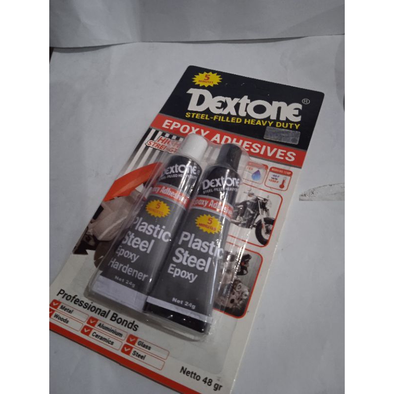 

LEM BESI DEXTONE PLASTIC STEEL EPOXY & PLASTIC STEEL EPOXY HARDENER NET 24g