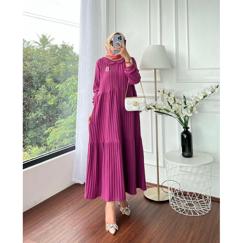 Midi dress knit ANAYA rib 3D