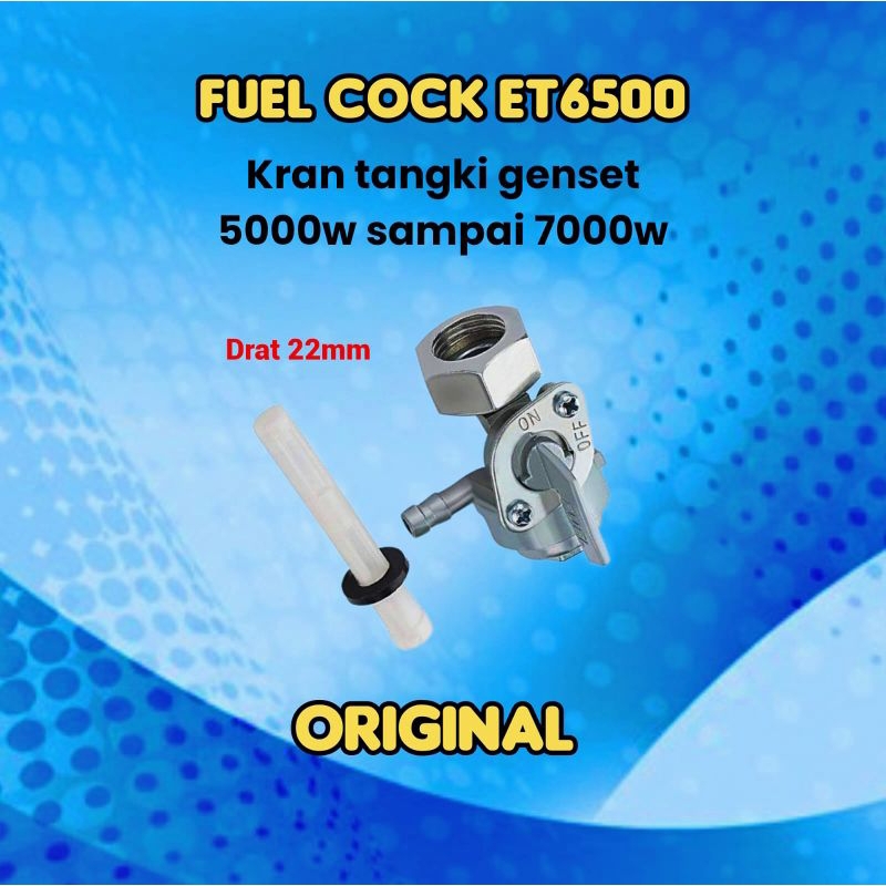 Fuel cock kran tangki diesel genset ET6500 | jenset 5000 6500 7000 Watt / keran fuel tank generator 