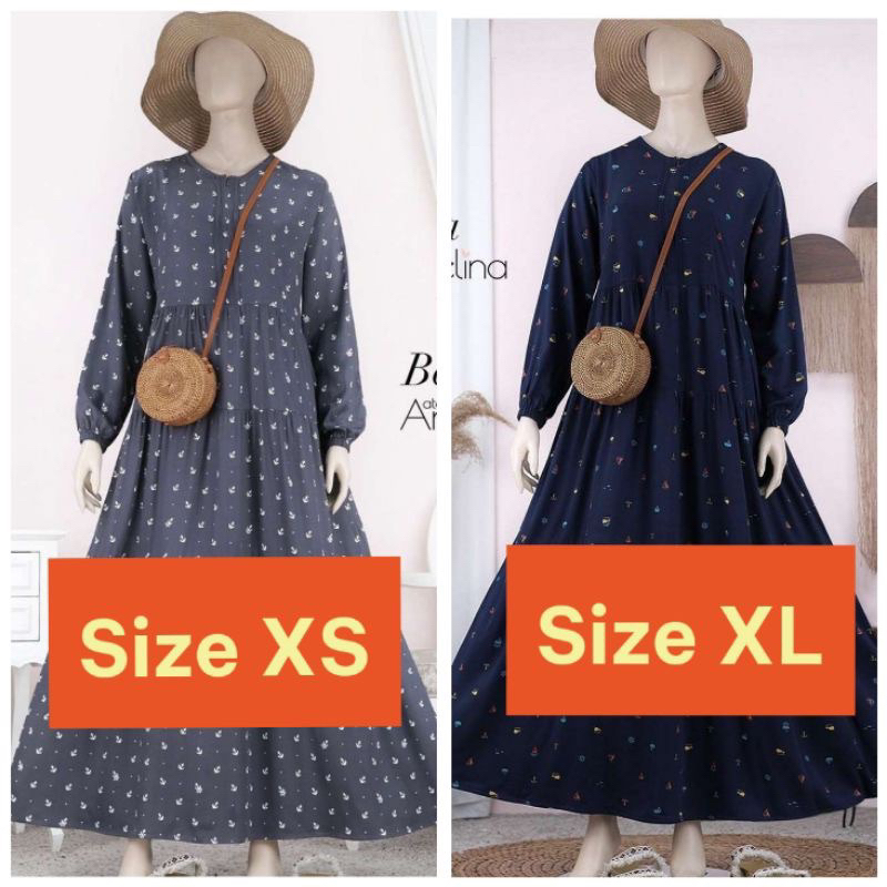 Atelier Angelina Bella Dress Anchor grey dan marine navy