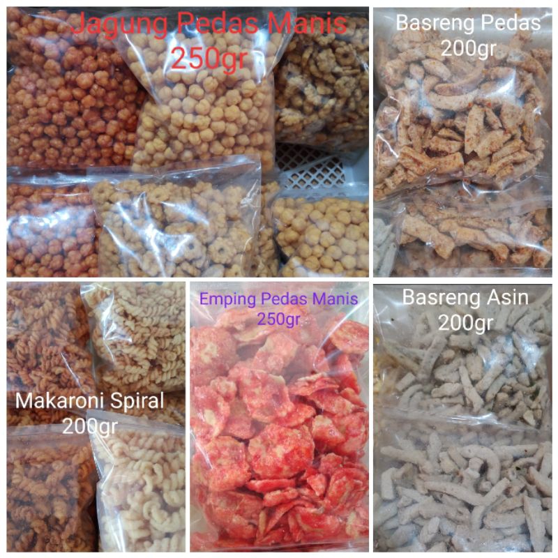 Makaroni Pedas Seblak Pedas Stik Basreng Pedas Keripik Kaca Capsule pedas Kelanting lenting