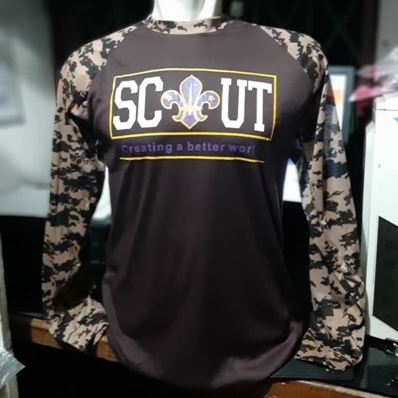 Kaos PDL loreng Pramuka scout coklat