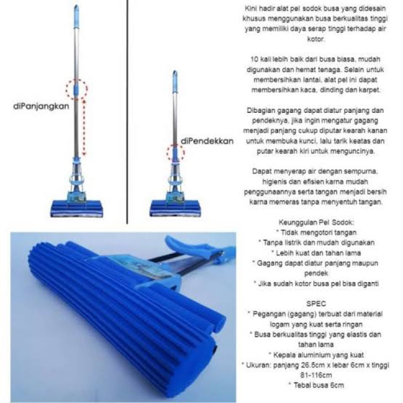 Pel Sodok Sponge Q2 Magic Cleaner Mop Original Termurah