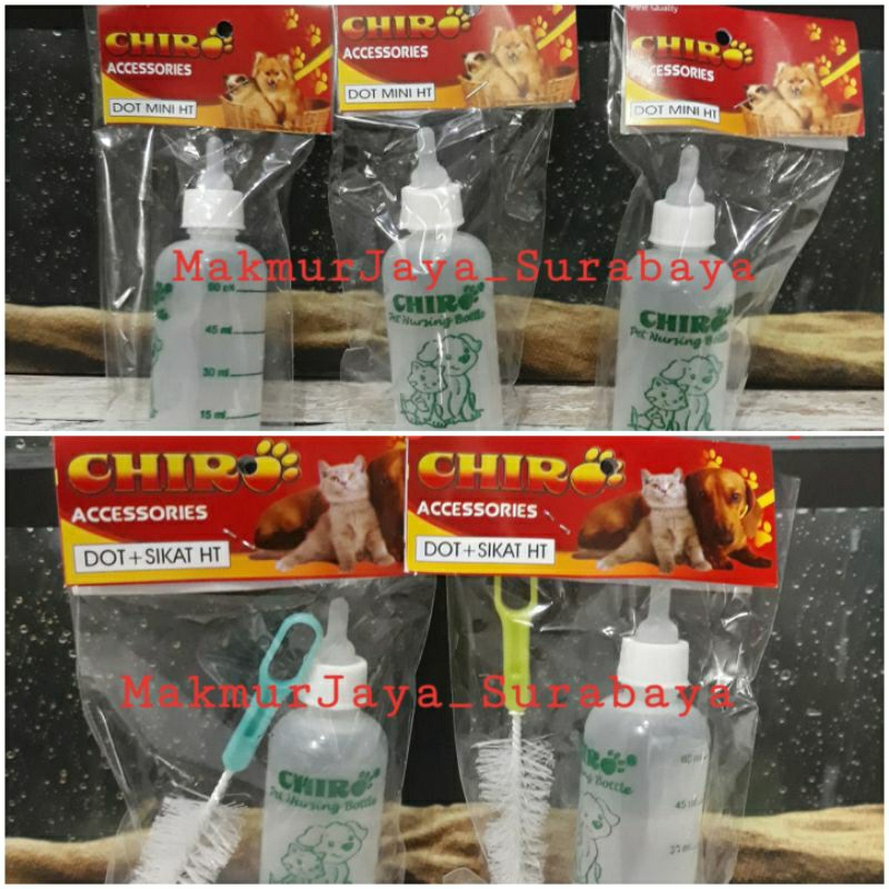 Botol Dot untuk anjing dan kucing dot mini HT Chiro atau Dot + Sikat HT chiro