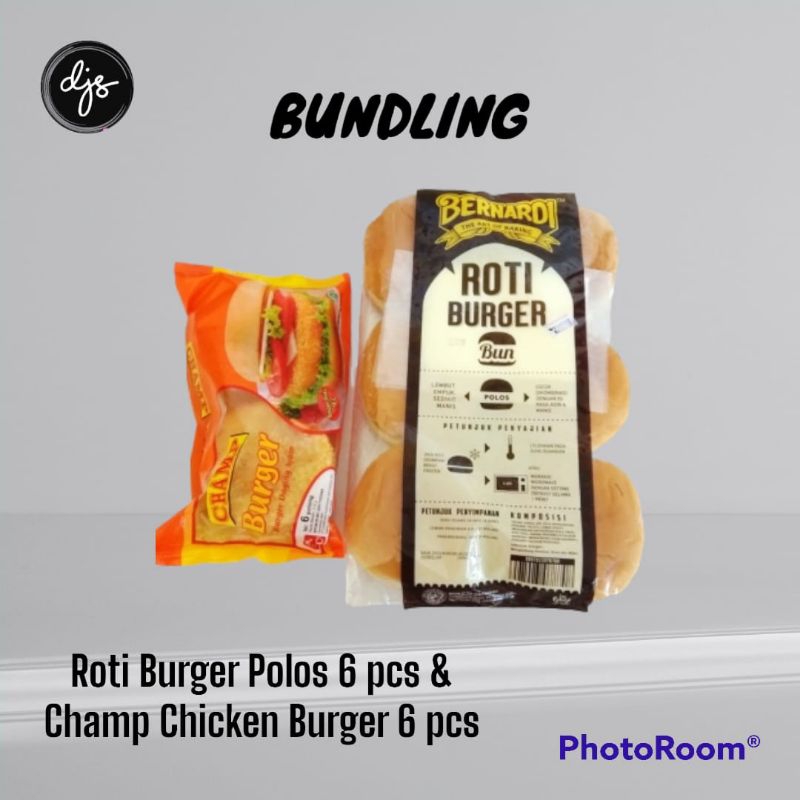 

Paket BERNARDI Roti Burger Polos 6 pcs + CHAMP Chicken Burger 6 pcs