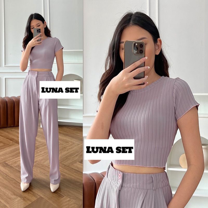 LUNA CUTE SET HORNET SET - KAOS POLO SET CELANA