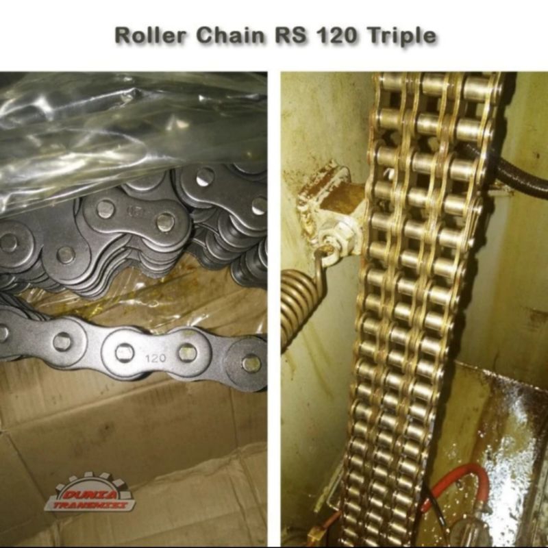 Rantai RS 120 Triple RS120-3 RS 120x3R Roller Chain Rs 120x3R Rs 120-3 Triplex Strand