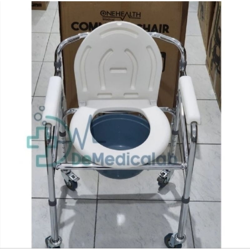 Kursi BAB Roda / Commode Chair / Commode Chair pakai roda Onehealth