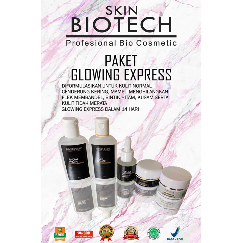 BIOTECH SKINCARE PAKET WHITENING GLOWING EXPRESS//skincare perawatan//skincare BPOM/HALAL/skincare a