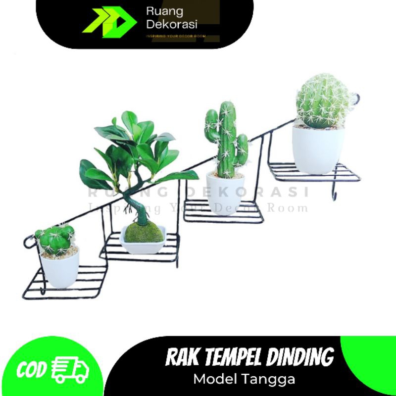 Rak Bunga Tempel Dinding Rak Pot Bunga Rak Dinding Unik Model Tangga Dekorasi Hiasan Dinding
