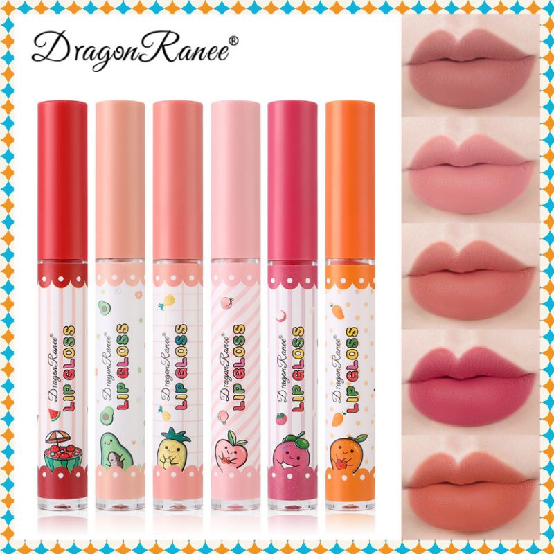 Lip Matte Waterproof Fruit Lip Glaze Color Matte Moisturizing Lipstik Matte Mist Finish Original Dragon Ranee Lipstik Tahan Lama