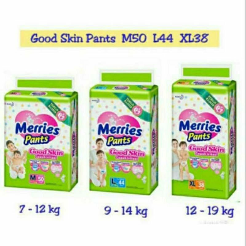 Merries Pants M50 L44 XL38 XXL28 Good Skin M 50 L 44 XL 38 XXL 28 Tipe Celana