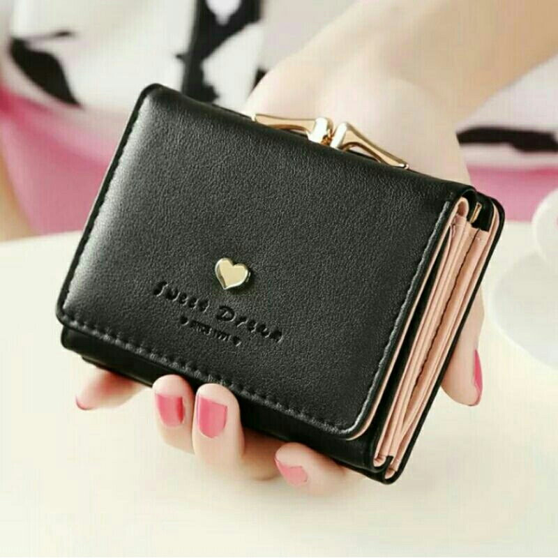 Louis dompet wanita clutch compact wanita ring lipat 3 import
