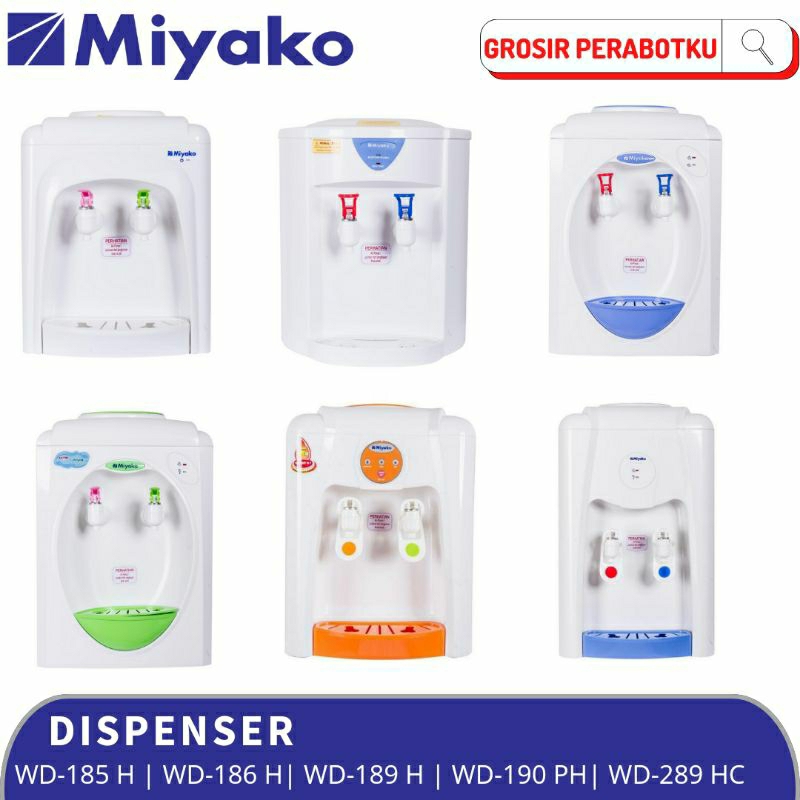 Dispenser Miyako WD 185 H WD 186 H WD 189 H WD 190 PH WD 289 HC WD 29 PXC Hot &amp; Cool Water Dispenser Miyako