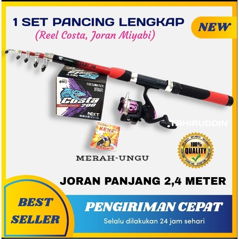 Set Pancing Costa-MIYABI JORAN PANJANG 2,4 Meter. MERAH UNGU