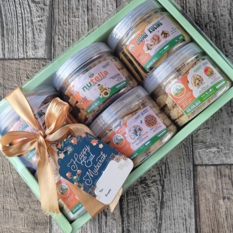 

Box Kue Kering hampers Natal 3 toples Jar hampers Natal kue kering