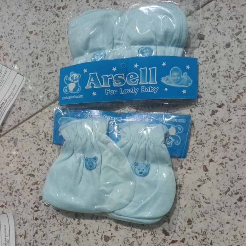 6 pis sarung tanggan bayi  dan kaki arsel motip boneka