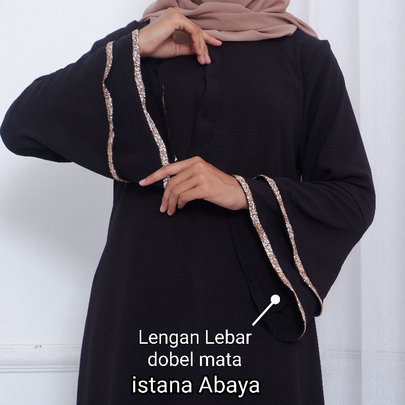 Abaya Crinkel dg mata Swarovski cantik dan elegan bgt(real pic 100%)❤️