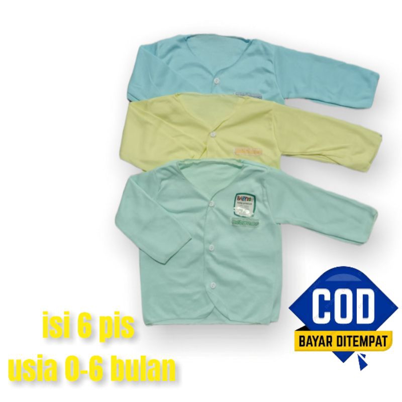 6 pis baju lenggan panjang baby zoo lebl 0-6 bulan