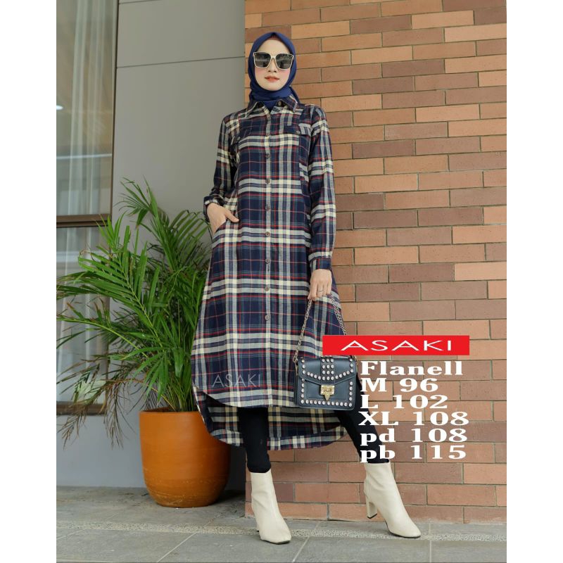 [TERBARU] Tunik Dress Cantik Kekinian Bahan Flanel Asaki Mode Series