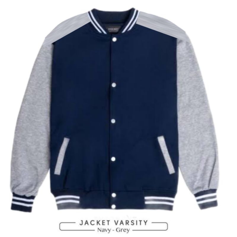 jaket varsity navy
