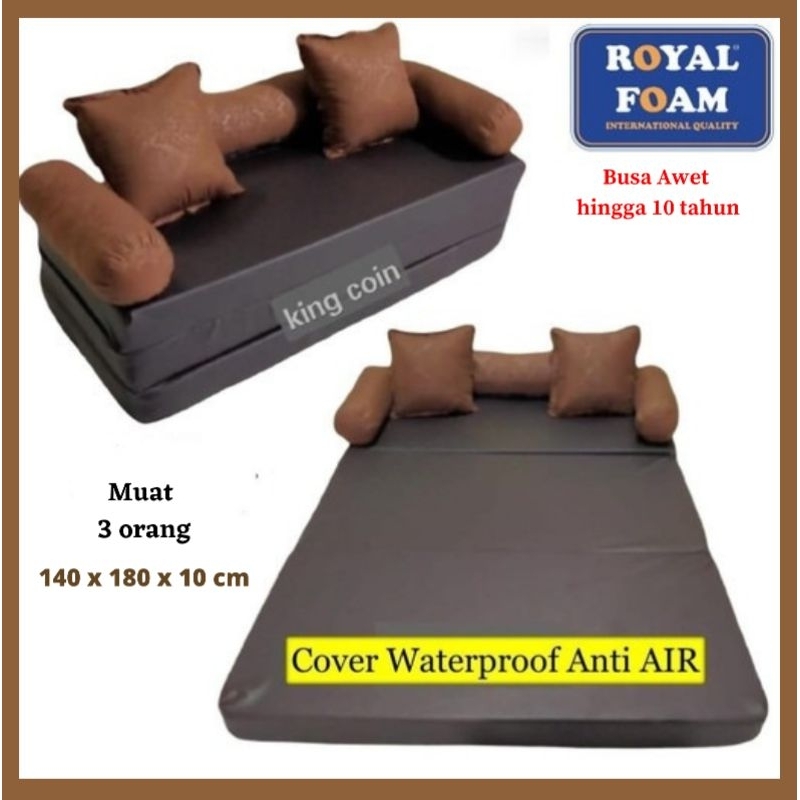 Sofabed Kasur Lipat Matras Anti Air Waterproof Bahan Oscar Busa Royal Foam Anti Kempes