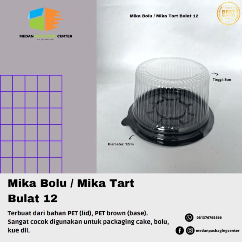 Mika Bolu Bulat 12cm / Mika bolu / Mika kue / Mika tart bulat 10pcs