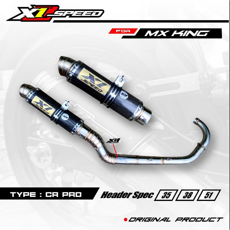 Knalpot Racing for MX king Leher Malaysia style Slinser Bulat Carbon Kevlar motif TWILL original X1 