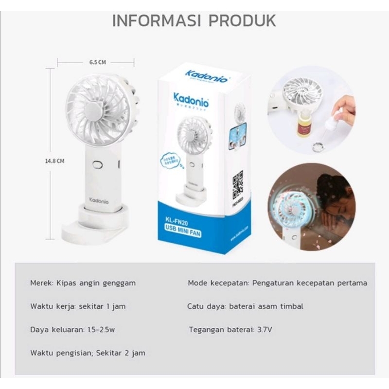 Kipas angin mini portable USB kipas angin LED portable recharge fan