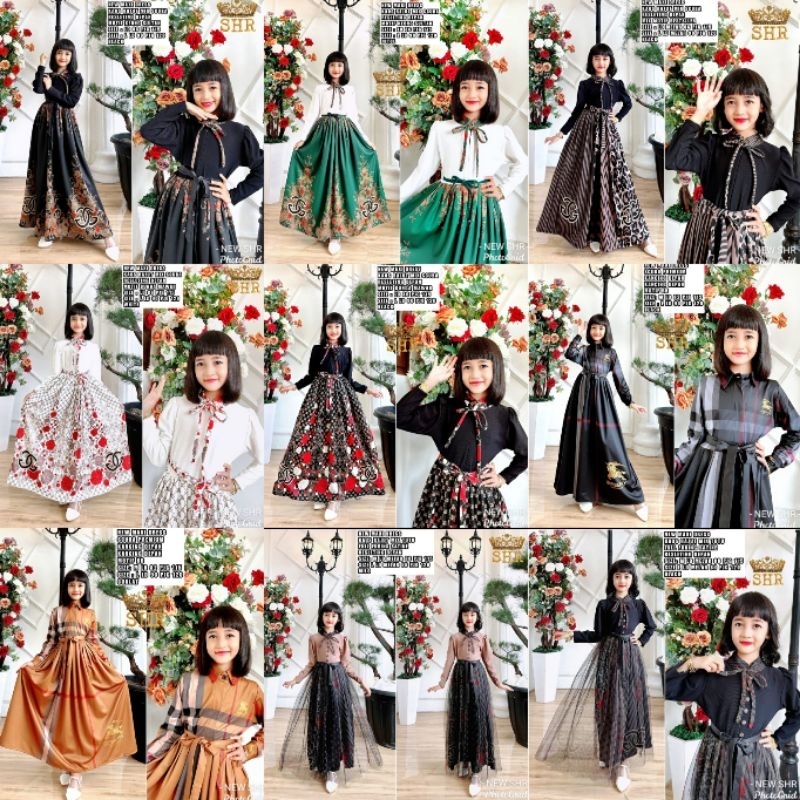 New Maxi dress Kids Kaos Rajut Mix Scuba ORI SHR