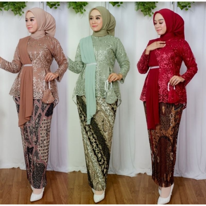 Setelan Tunik Selendang Asyifa/Kebaya Wisuda/Kebaya Pesta