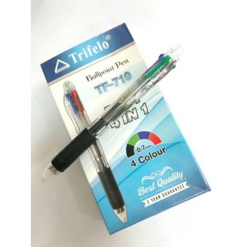 

[BOX ISI 12] PULPEN 4 WARNA TRIFELO TF-719 4 IN 1 / PULPEN CETEK 4 WARNA / BALLPOINT / BOLPEN