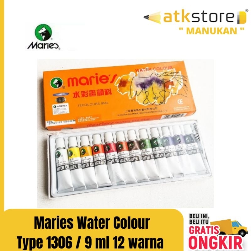 

Maries Water Colour Type 1306 9ml 12 warna || Cat air Maries 12 warna