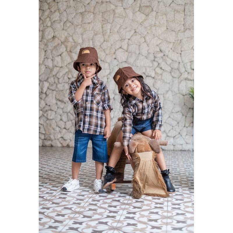 KIDS KEMEJA FLANEL COUPLE - Promo 10.10 Baju Anak Laki Laki Setelan Atasan Bayi Baby Kids Cewek Cowo Perempuan Katun Lucu Murah 1-6 Thn