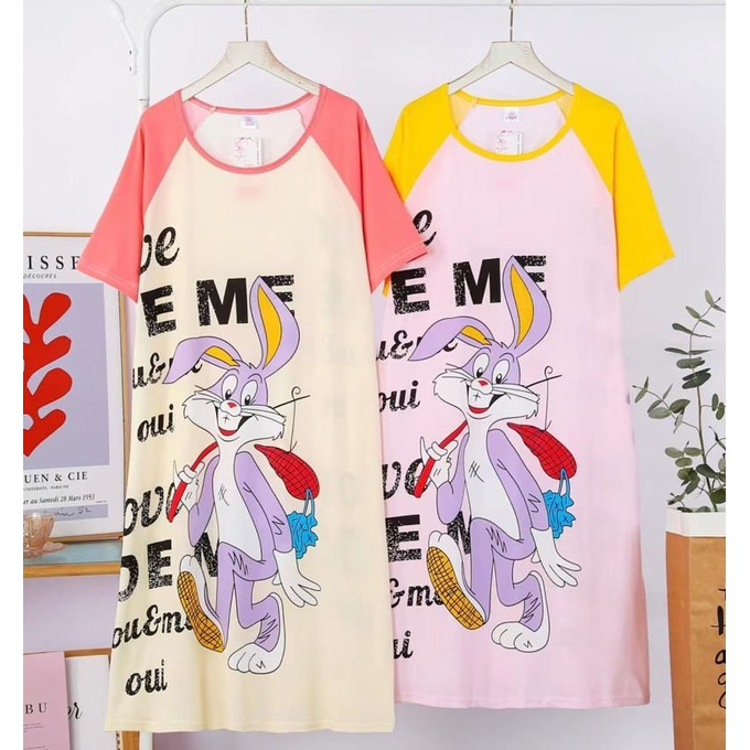 KAWAI BAJU TIDUR DASTER DRESS JUMBO RAGLAN LD 130 OVERSIZED IMPORT